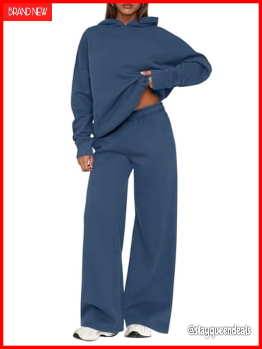 Women's 2 Piece Lounge Set Long Sleeve Hoodie Wide Leg Sweatpants Sweatsuit